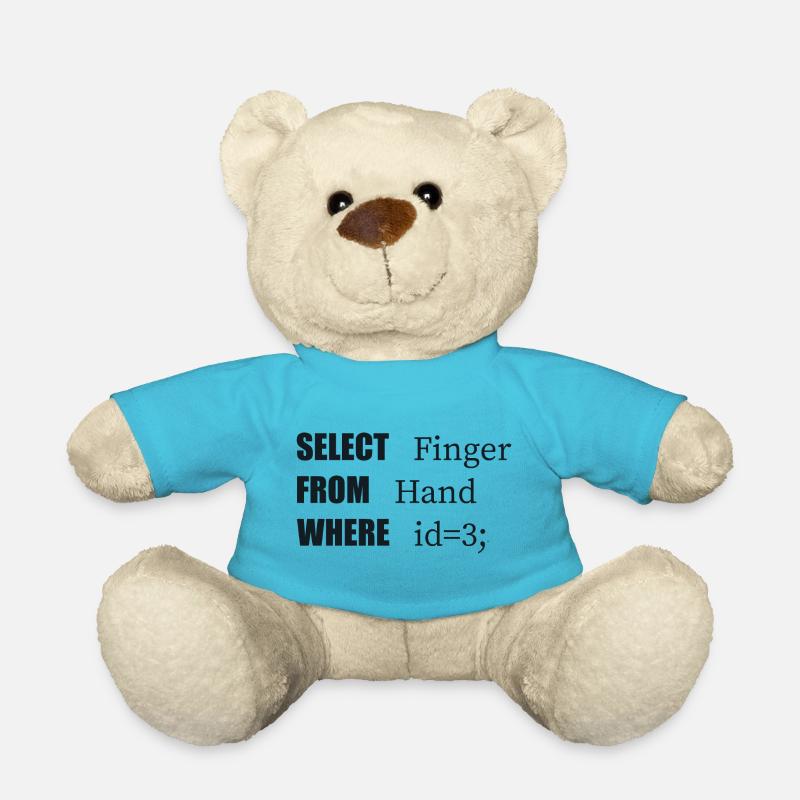 Doigt de sélection à la main, code amusant. Langage des codeurs - Nounours - bleu outremer