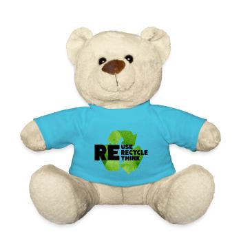 Reuse Recycle Rethink Sustainability Environment Climate - Teddy Bear - atoll blue - Front