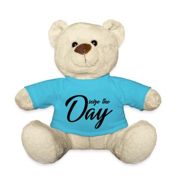 Seize the Day Design - Teddy Bear - atoll blue - Front