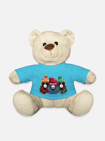 Ugly Christmas Monkeys - Teddy - Atollblau