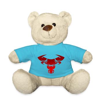 Stier Stierkopf Kopf Logo Steak Beast Gym Horn - Teddy - Atollblau - Vorne