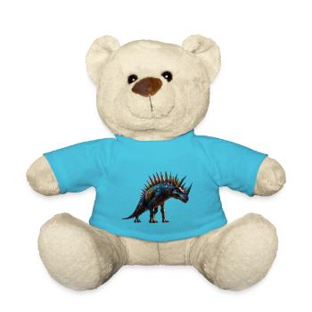 Regenbogenfarbener Dino Punk - Teddy - Atollblau - Vorne
