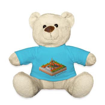 Geometrisches Low-Poly Der Kreml - Teddy - Atollblau - Vorne