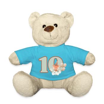 10e anniversaire renard fleurs - Nounours - bleu outremer - Devant