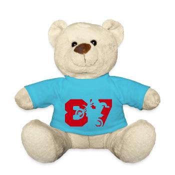 Moto 87 motard - Teddy Bear - atoll blue - Front