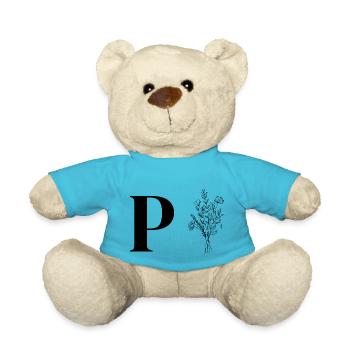 Lette p fleurs minimalistes - Nounours - bleu outremer - Devant