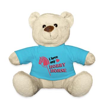J’aime hobby cheval - coeur - hobby - cadeau 3D - Nounours - bleu outremer - Devant