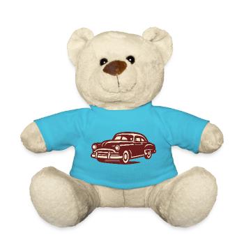 Vintage car - Teddy Bear - atoll blue - Front