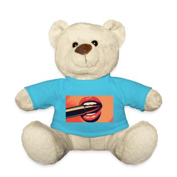 Lippen PopArt Kuss - Teddy - Atollblau - Vorne