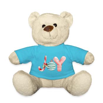 Joy Weihnacht Schrift Ornament - Teddy - Atollblau - Vorne