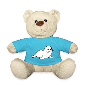 Robbe Seehund Robben Seehunde Norddeutschland - Teddy - Atollblau - Vorne