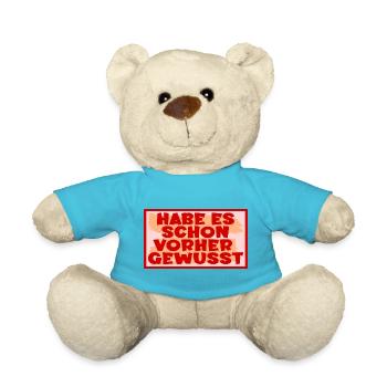 Bauchgefühl Wissen Sprüche - Teddy - Atollblau - Vorne