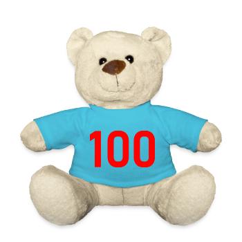 100. 100 ANS. 100e ANNIVERSAIRE. ANNIVERSAIRE 100  - Nounours - bleu outremer - Devant