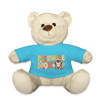 Pekingese Mom - Peke Dog Mom Lap Dog Lion Dog - Teddy Bear - atoll blue - Front