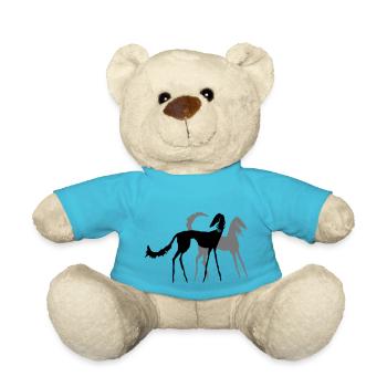 Zwei Salukis - Teddy - Atollblau - Vorne