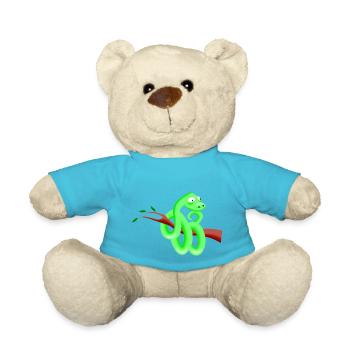 Schlangen Comic Kinder Geschenk Niedlich Python - Teddy - Atollblau - Vorne