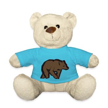 Braunbär Teddybär tierisch Grizzly Bär Geschenkide - Teddy - Atollblau - Vorne