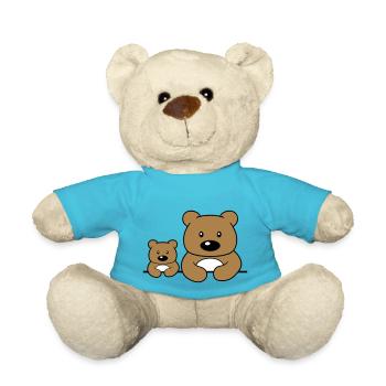 child young baby dad mom family 2 friends team - Teddy Bear - atoll blue - Front