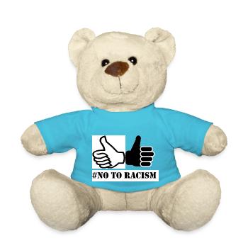 Say No To Racism Geschenk Geschenksidee - Teddy - Atollblau - Vorne