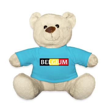 Belgium flag font - Teddy Bear - atoll blue - Front