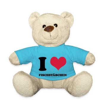 I Love Fischstäbchen - Teddy - Atollblau - Vorne