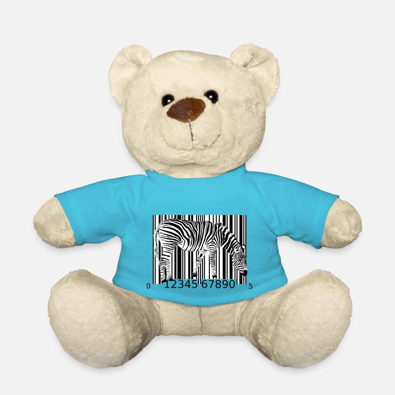 Zebra barcode - Teddy Bear - atoll blue