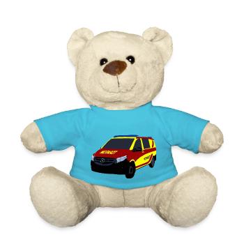 notarzt RTW Rettungsdienst Krankenwagen Einsatz - Teddy - Atollblau - Vorne