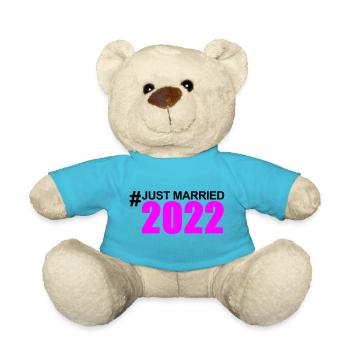 Just Married 2022 Hashtag - Nounours - bleu outremer - Devant