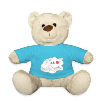 Inscription Japan with Japanese flag motif - Teddy Bear - atoll blue - Front