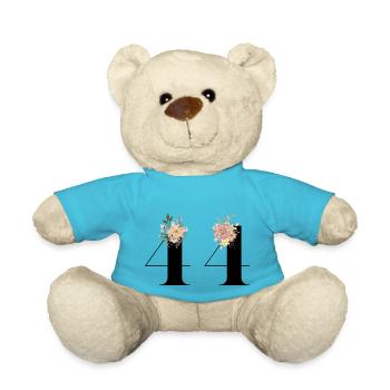 44th Anniversary Flowers (Gift of 44 years) - Teddy Bear - atoll blue - Front