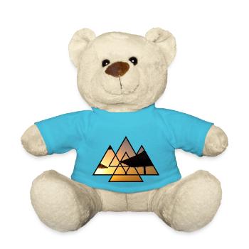 T-Shirt Dreieck Sonnenschirme Geschenk Urlaub - Teddy - Atollblau - Vorne