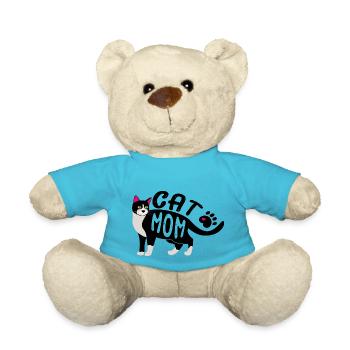 Cat Mom Shirt - Teddy - Atollblau - Vorne