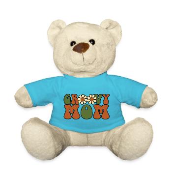 Retro Groovy Mom Matching Family Baby Shower - Nounours - bleu outremer - Devant