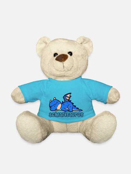 Schlafisaurus Schlafshirt Lieblingsshirt - Teddy - Atollblau