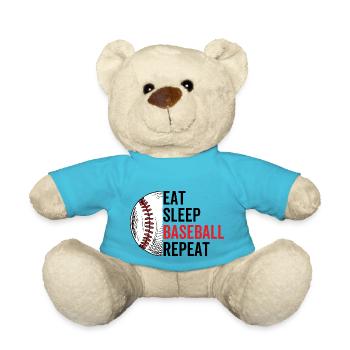 Essen Schlaf Baseball Wiederholung - Teddy - Atollblau - Vorne