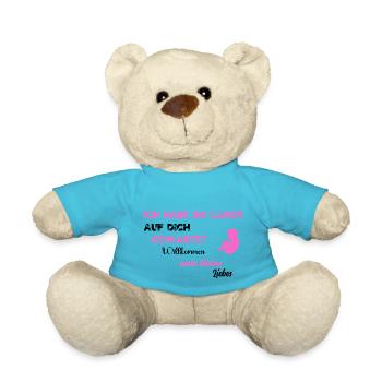 Je t'ai tant attendu PNK BLK - Nounours - bleu outremer - Devant