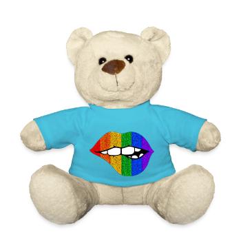 LGBTQ+ LIPS BITING PRIDE - Teddy Bear - atoll blue - Front