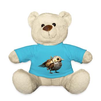 Steampunk Vogel - Teddy - Atollblau - Vorne