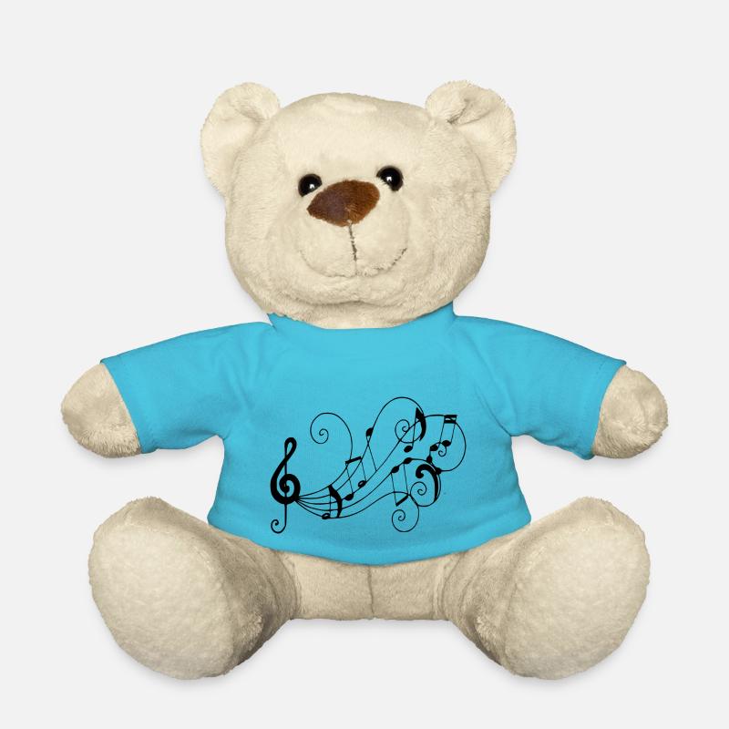 Notes de musique - Nounours - bleu outremer