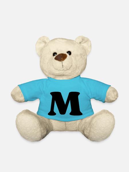 Lettre m - Nounours - bleu outremer