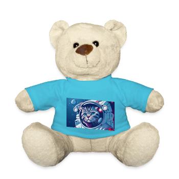 Astronaut cat in space - Teddy Bear - atoll blue - Front