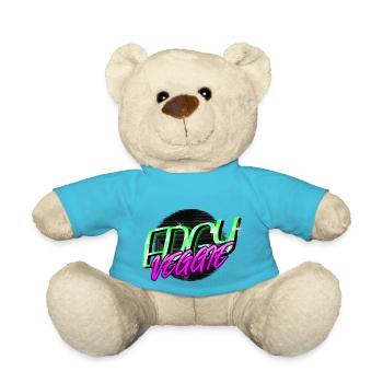 Cool Awesome Bday Veggie Vegetable Birthday Earth - Teddy Bear - atoll blue - Front