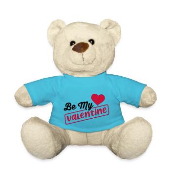 Love me Valentine Happy Valentines Valentines - Teddy Bear - atoll blue - Front