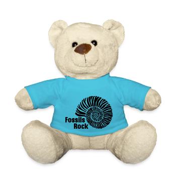 Fossils Rock - Fosssil Hunter - Paleontology - Teddy Bear - atoll blue - Front