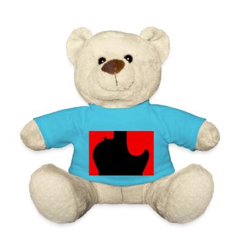 Schwarze Rockgitarre Silhouette - Teddy - Atollblau - Vorne