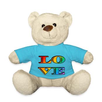Retro Rainbow Love - Teddy Bear - atoll blue - Front