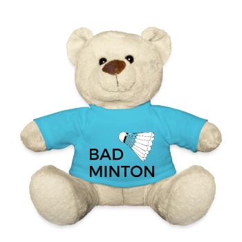 Badminton Design with Badminton T Shirt - Teddy Bear - atoll blue - Front