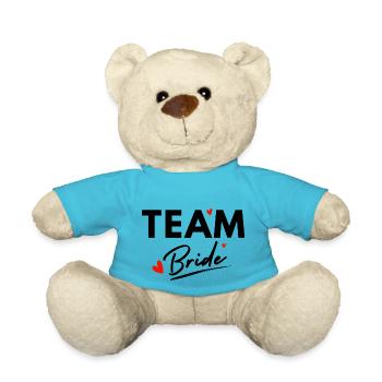 Team Bride Hearts - Brautgeschenk - Teddy - Atollblau - Vorne
