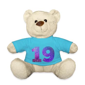 Number 19 galaxy - Teddy Bear - atoll blue - Front