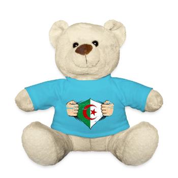 Algeria flag design used - Teddy Bear - atoll blue - Front